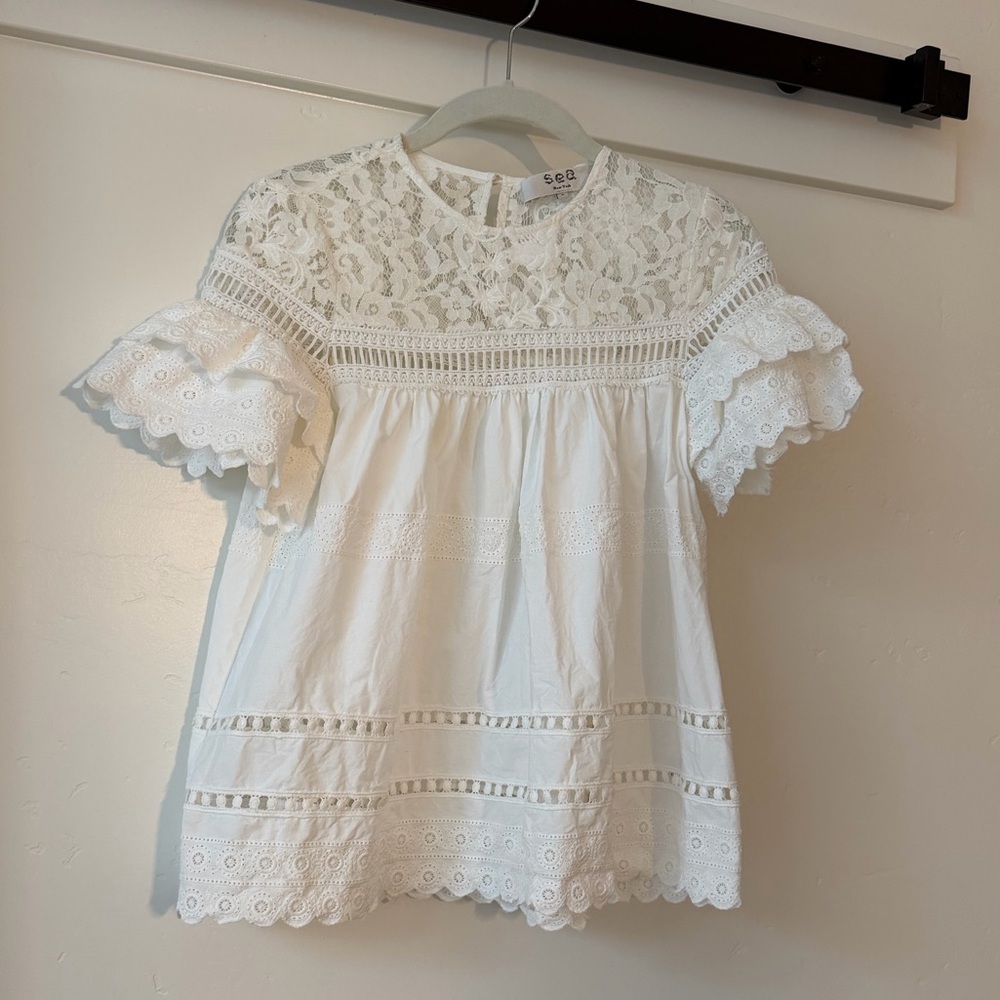 Sea New York Ivory Lace Top